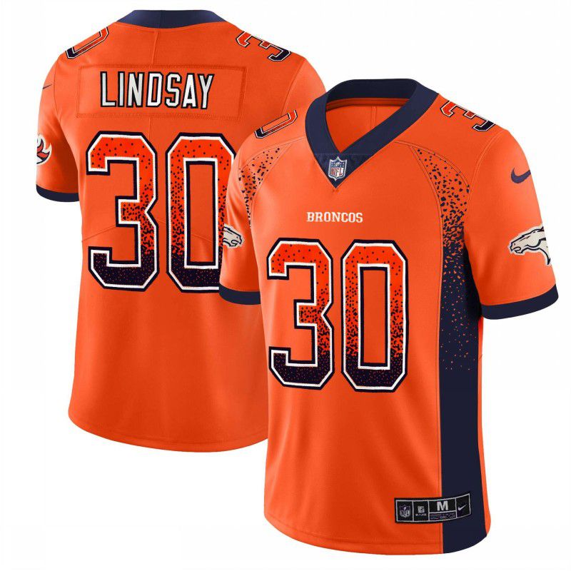 Men Denver Broncos #30 Lindsay Orange Drift Fashion Color Rush Limited NFL Jerseys->new york jets->NFL Jersey